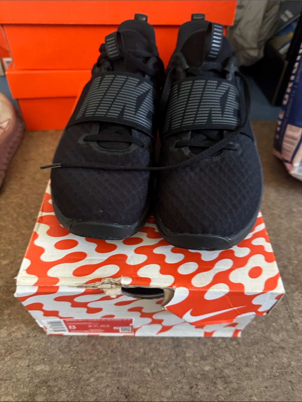 Nike Women's Black Athletic Sneakers with Strap